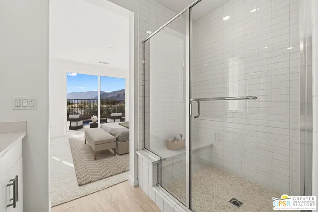 a view of a lake from a balcony