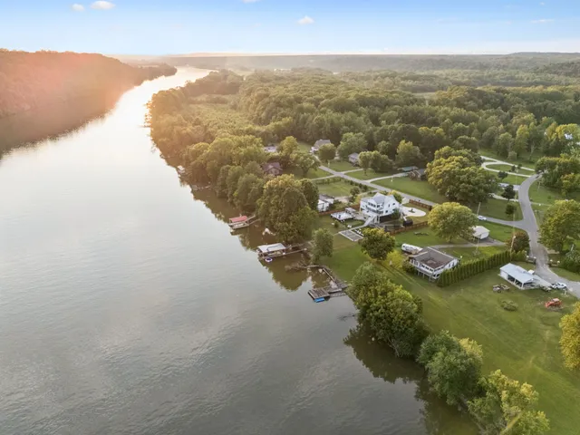 a view of a lake with a mountain view