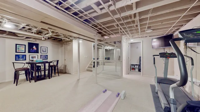 a view of a room with furniture