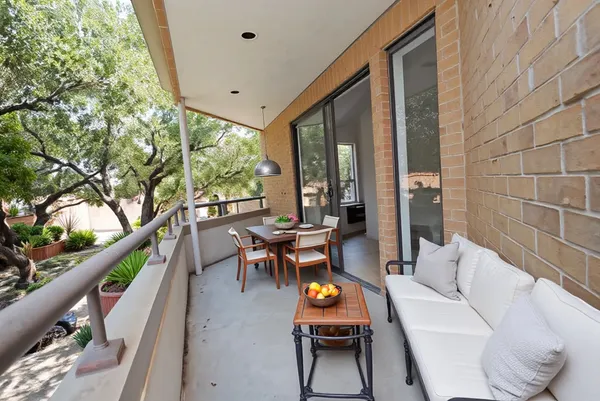 a outdoor space with furniture