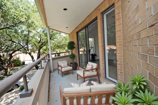 a outdoor space with furniture