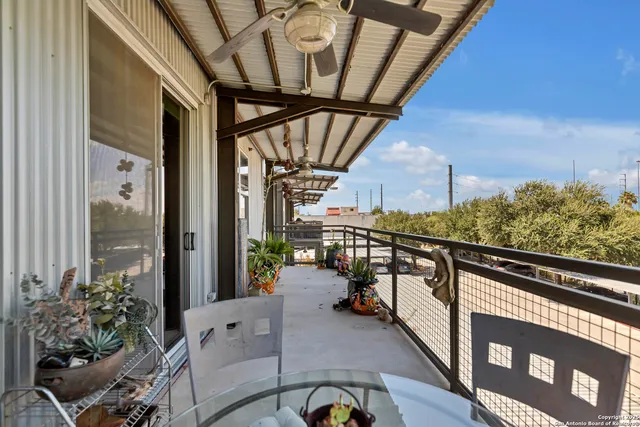 a view of porch with seating space