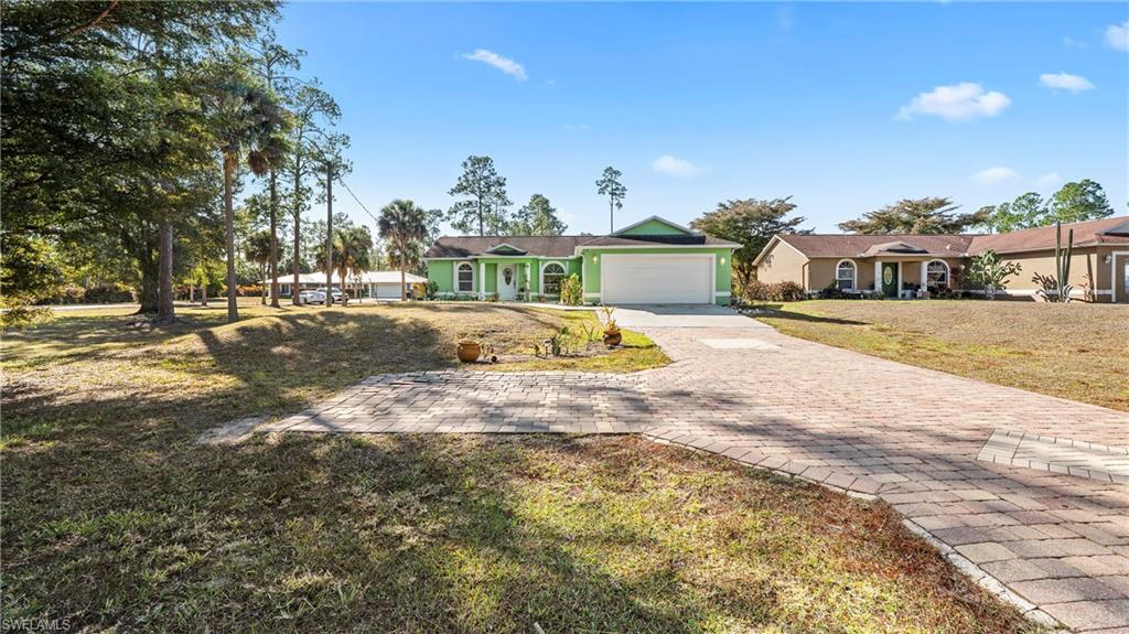 a view of backyard of a house