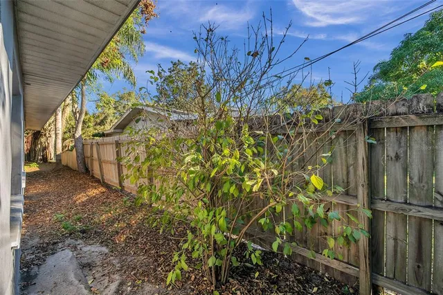 a view of a backyard