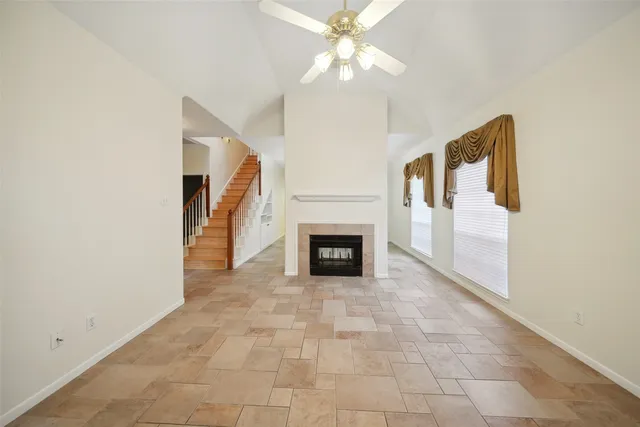 a view of a livingroom with a fireplace