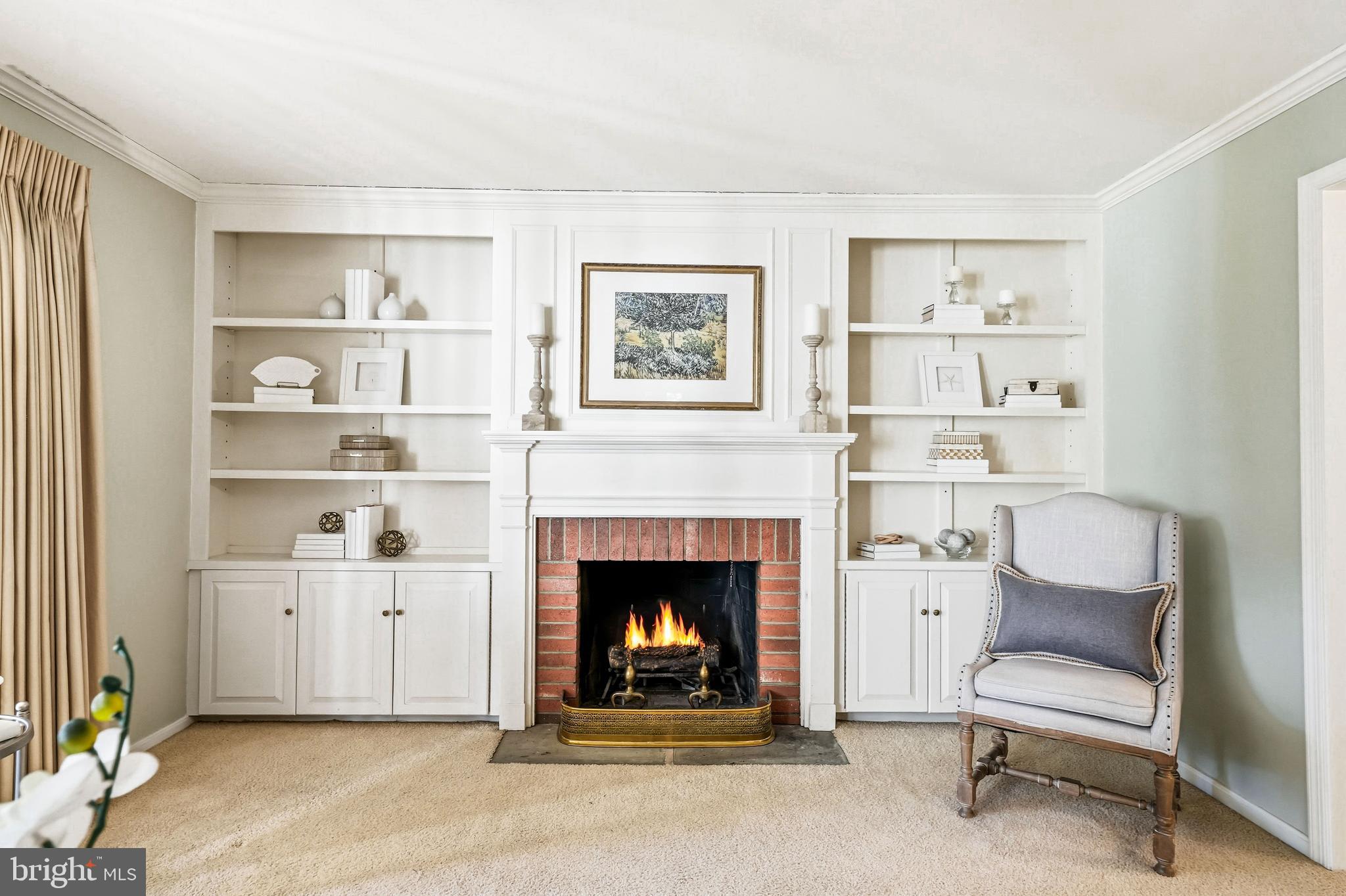 305 Gulph Hills Road Wayne, PA 19087 - Photo 5 of 49 Fireplace with Built ins-living room