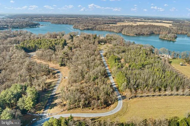 a view of a lake with a city