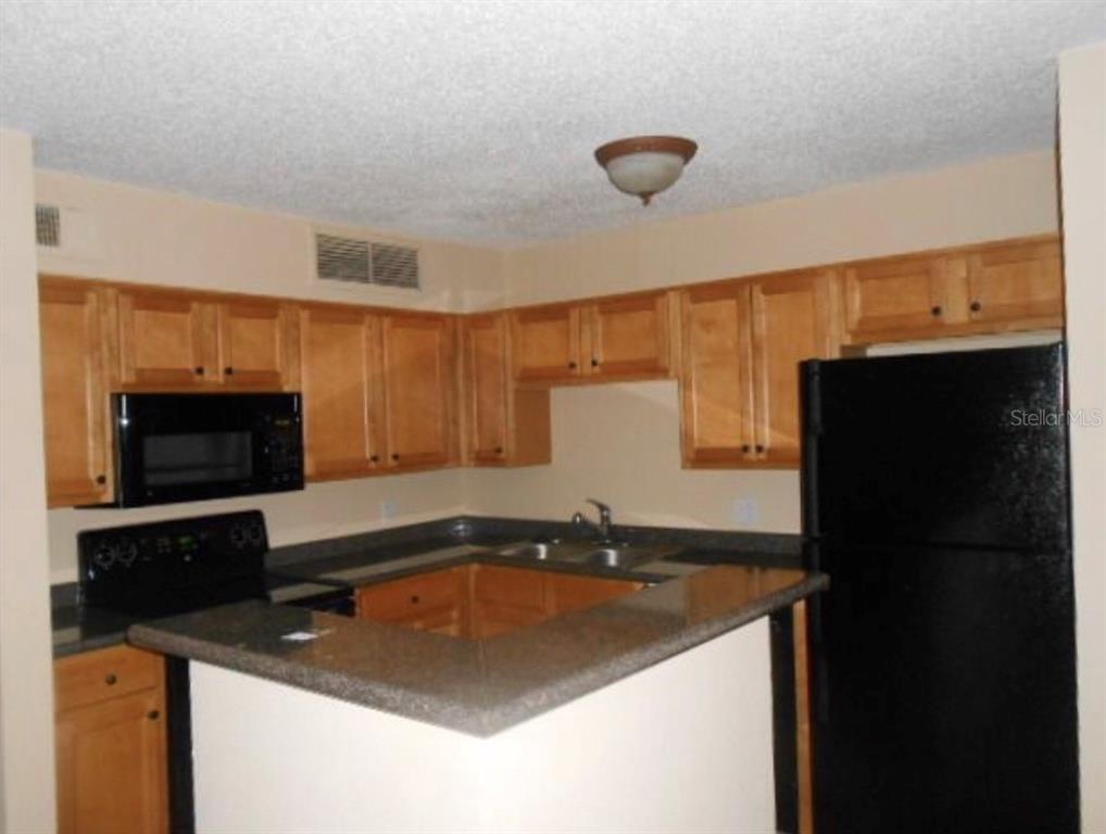 390 Woodside Drive, Unit 202 Altamonte Springs, FL 32701 - Photo 7 of 10 a kitchen with a sink a microwave a refrigerator and cabinets