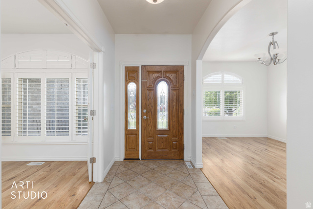 2327 Bluff Ridge Drive Syracuse, UT 84075 - Photo 8 of 66 Double wooden entry doors with decorative glass inserts