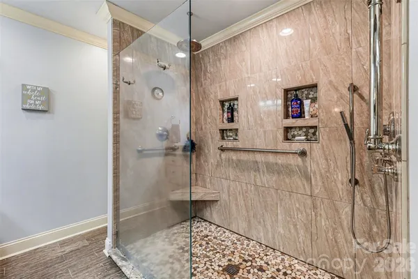 a bathroom with a shower