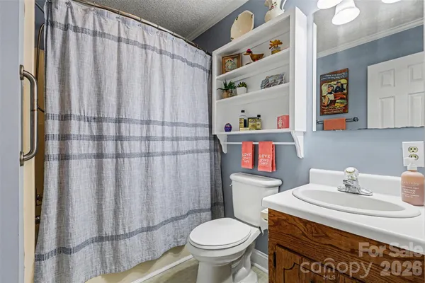 a bathroom with a sink toilet and a mirror