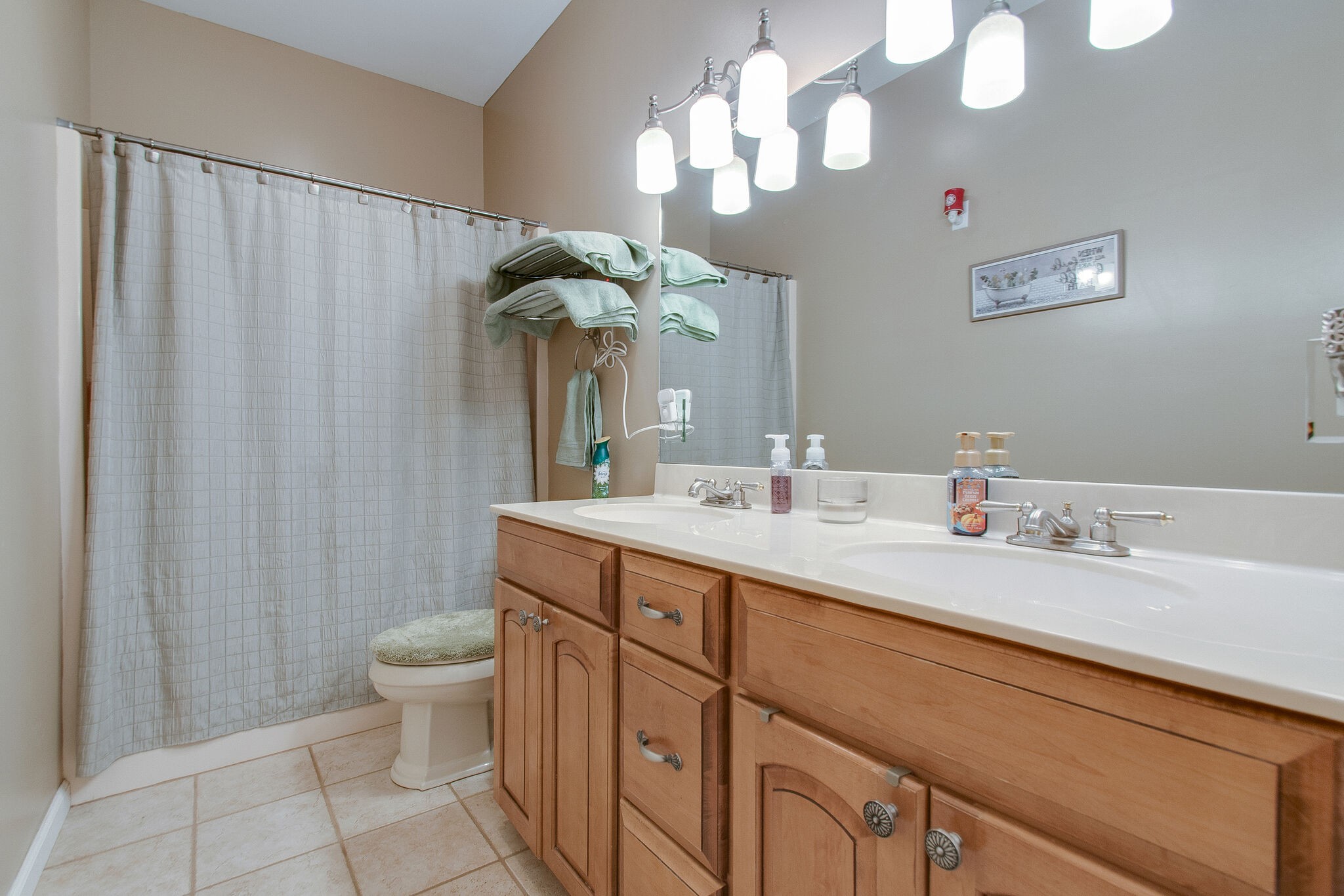 1230 Grindstone Hollow Road Dickson, TN 37055 - Photo 24 of 50 a bathroom with a double vanity sink and a mirror