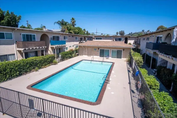 a view of a house with a swimming pool