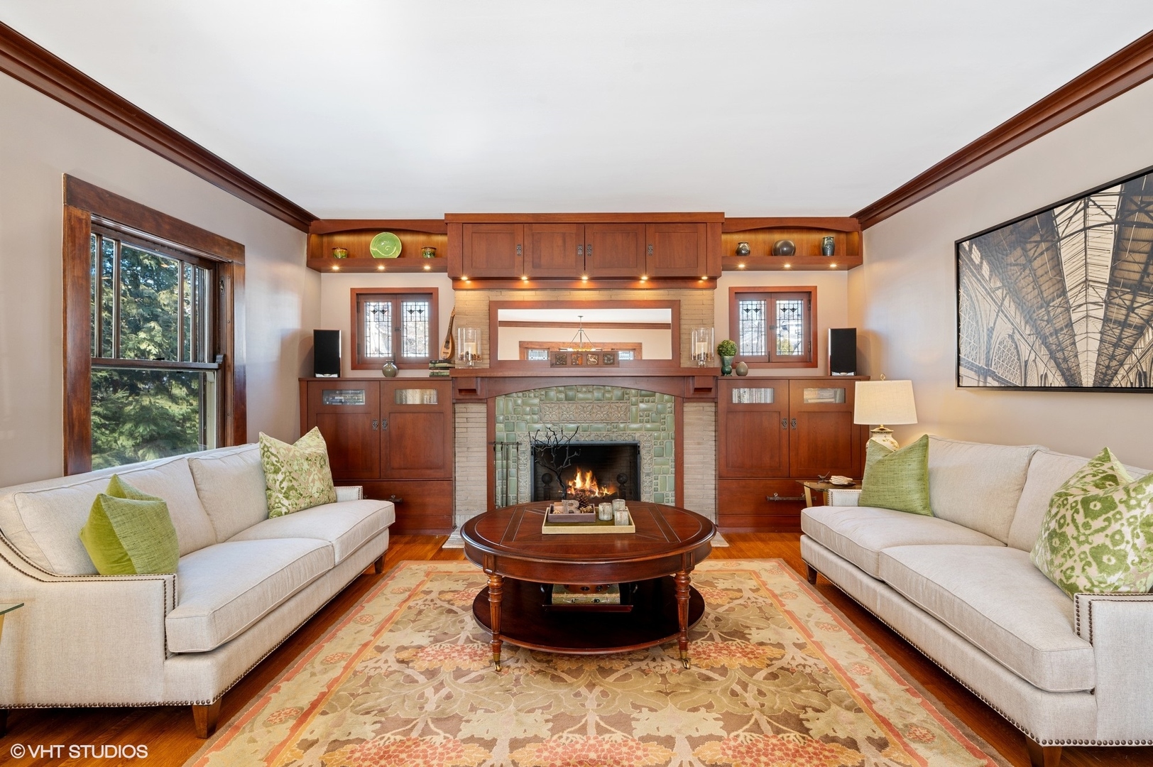 412 Central Avenue Wilmette, IL 60091 - Photo 9 of 69 a living room with furniture and a fireplace
