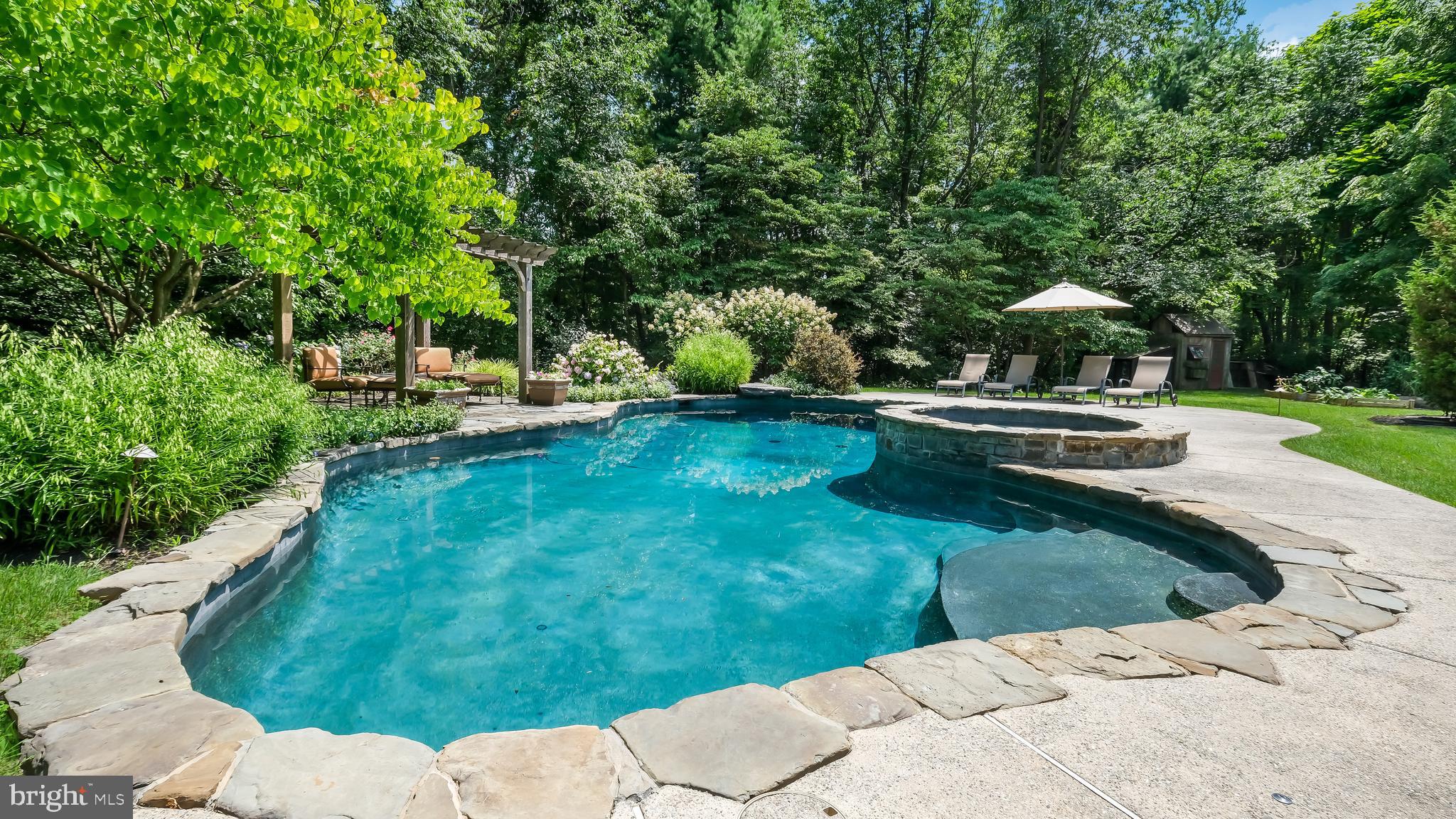 2605 Furlong Road Doylestown, PA 18902 - Photo 34 of 38 Natural Stone Pool and Spa
