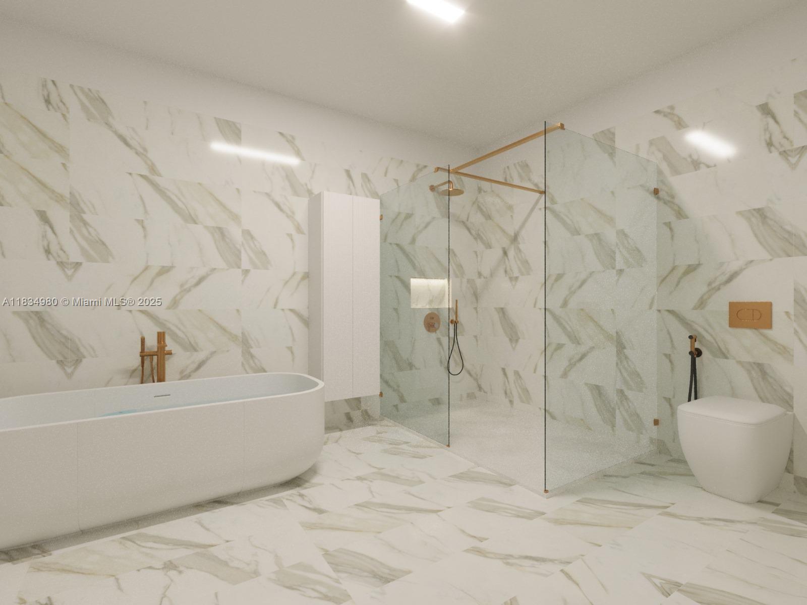 2301 Collins Avenue, Unit 415 Miami Beach, FL 33139 - Photo 11 of 23 a bathroom with a bathtub and a shower