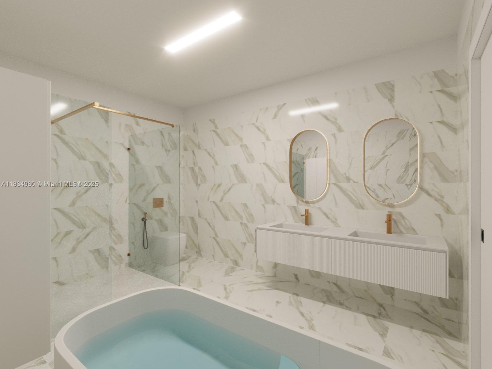 2301 Collins Avenue, Unit 415 Miami Beach, FL 33139 - Photo 13 of 23 a bathroom with a sink and a mirror