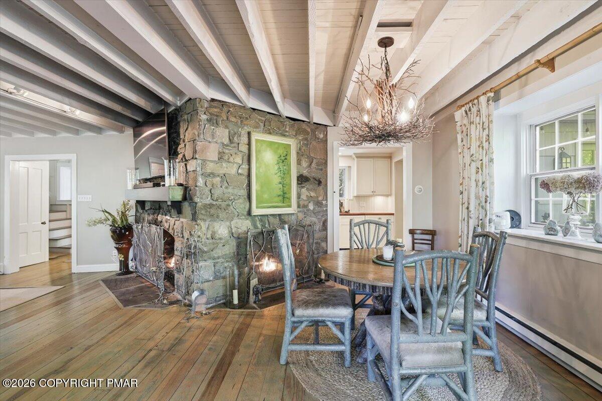 315 West Gate Road Cresco, PA 18326 - Photo 8 of 60 Dining area fireplace