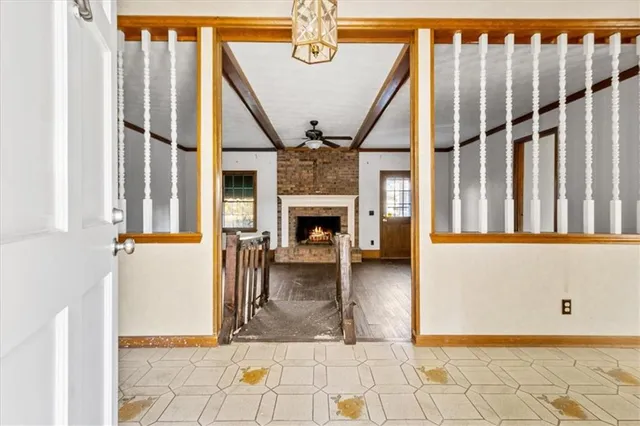 a view of an entryway with staircase