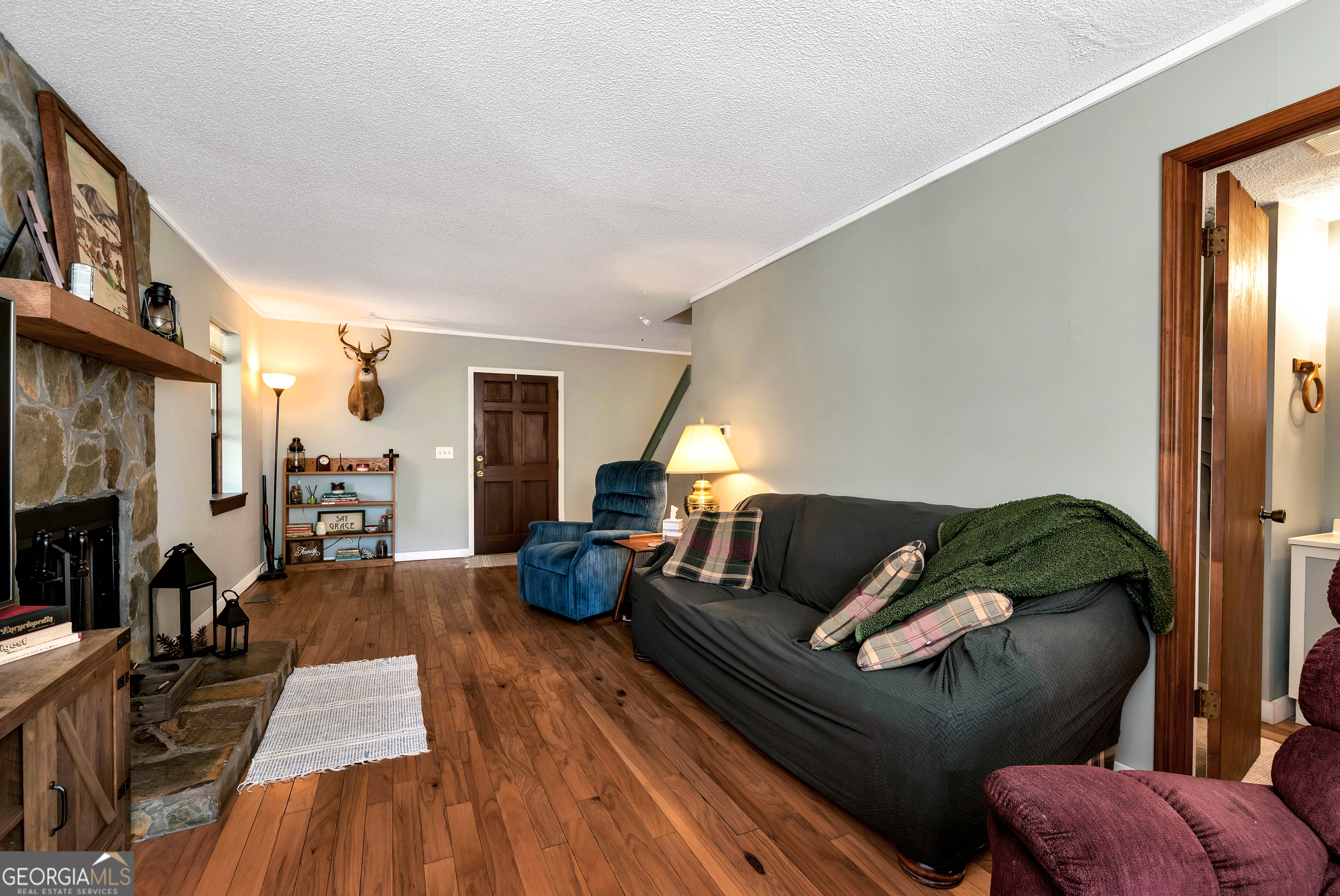 373 Jennys Cove Road Cleveland, GA 30528 - Photo 10 of 44 a living room with furniture and a fireplace