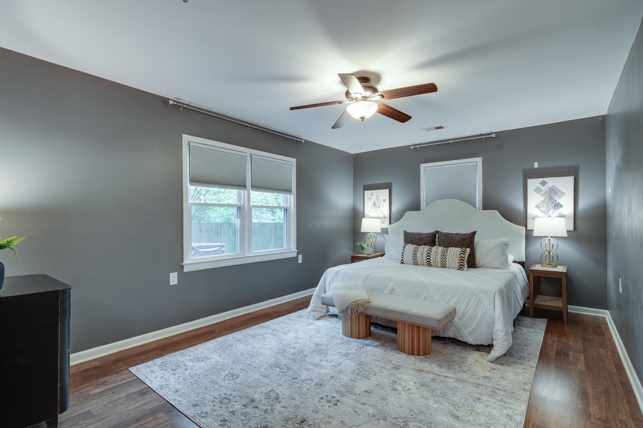 524 Alexander Street Memphis, TN 38111 - Photo 21 of 34 Bedroom with ceiling fan and dark hardwood / wood-style floors