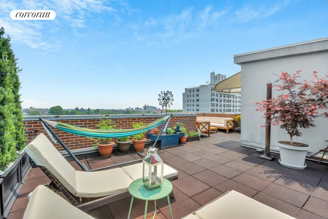 a view of a terrace with chairs