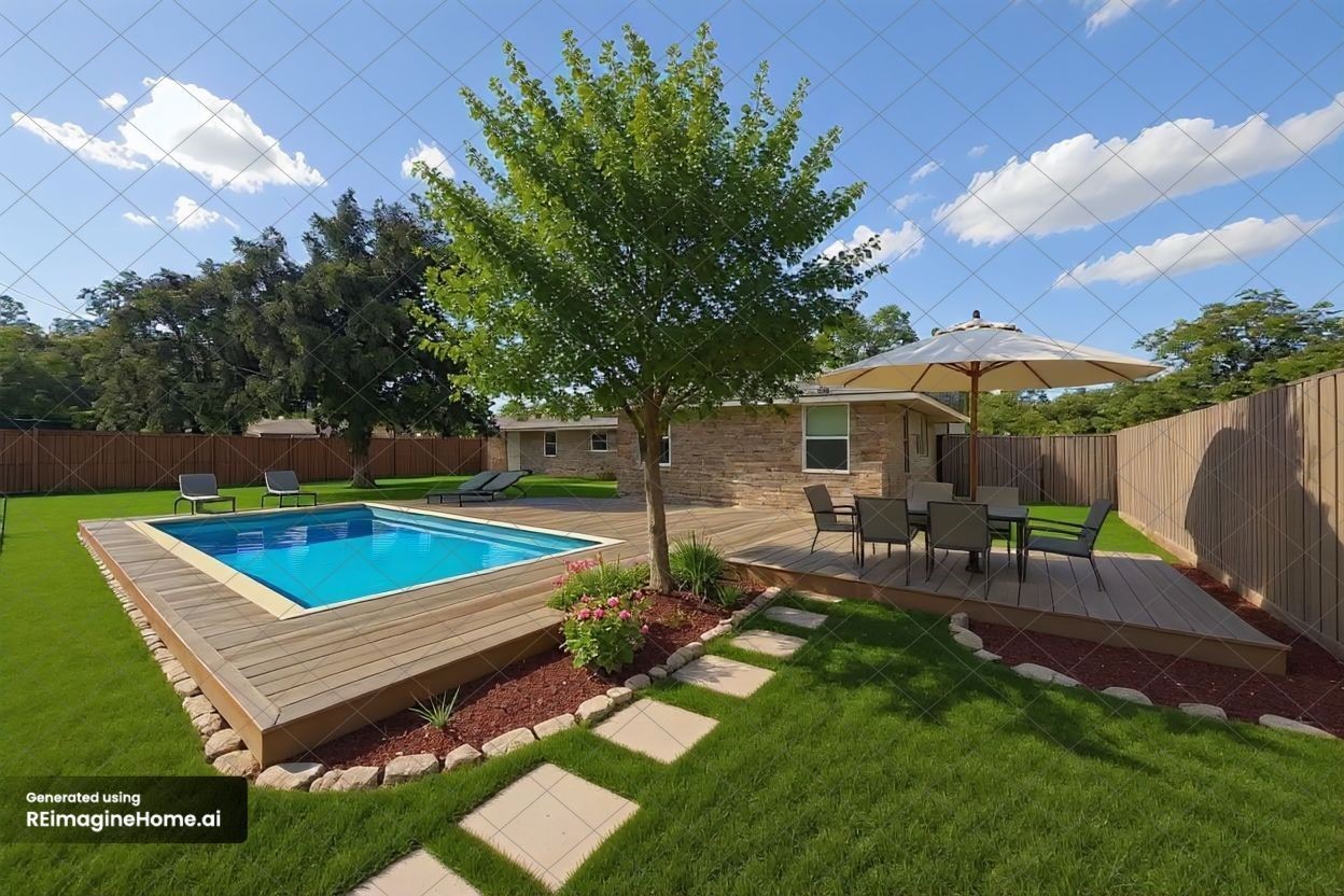 8911 Blankenship Drive Houston, TX 77080 - Photo 17 of 21 Rendering of Backyard w/ Pool