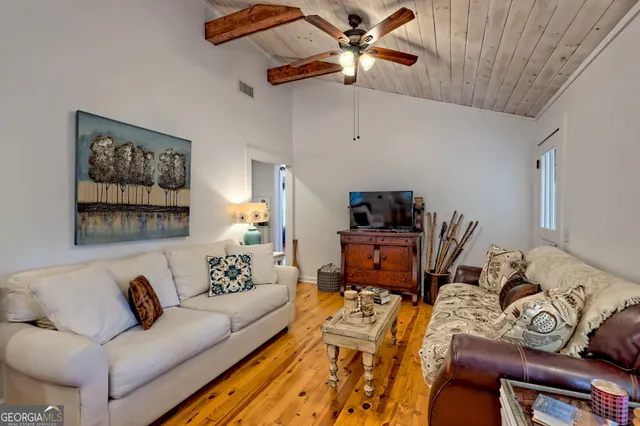 a living room with furniture