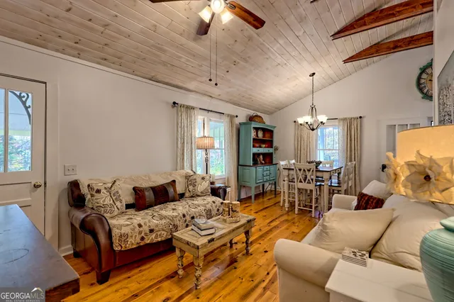 a living room with furniture