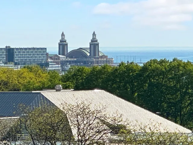 a view of a city from a terrace