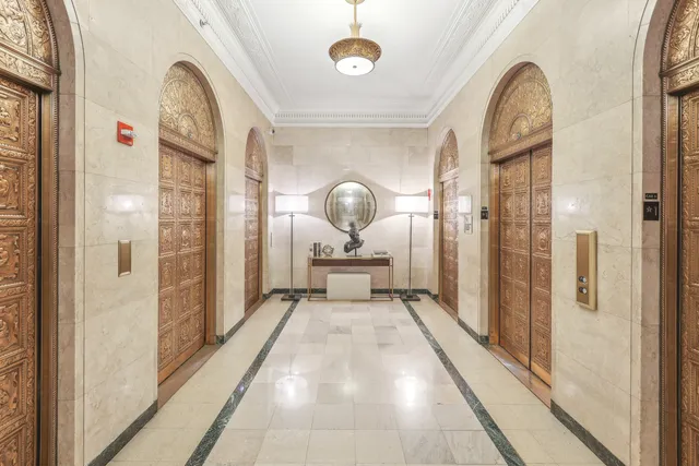 a view of a hallway with front door