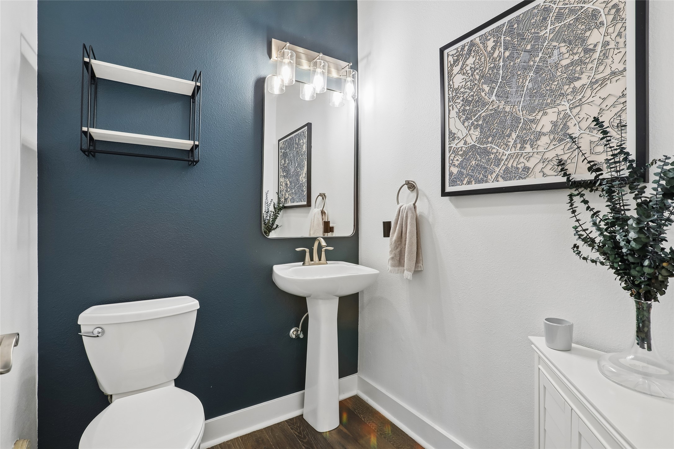 8110 Ranch Road 2222, Unit 10 Austin, TX 78730 - Photo 7 of 23 a bathroom with a toilet sink and mirror