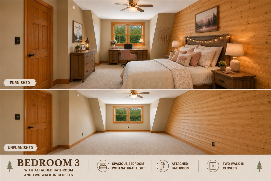 414 Devon Way Anderson, SC 29621 - Photo 28 of 50 A cedar plank accent wall adds warmth to this spacious bedroom, complete with a ceiling fan for comfort.