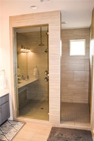 a bathroom with a shower