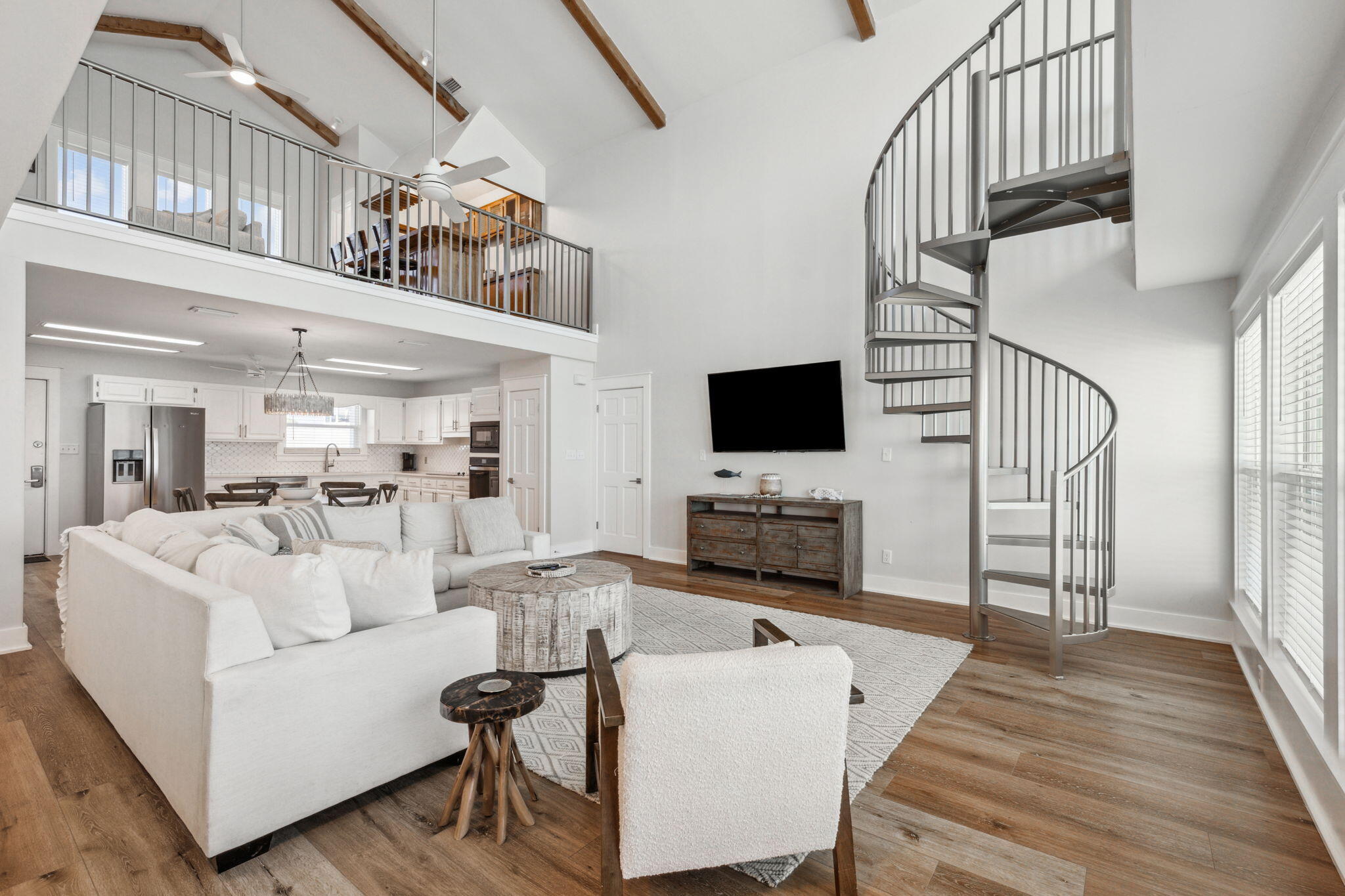 103 Fort Panic Road Santa Rosa Beach, FL 32459 - Photo 47 of 60 a living room with furniture and a flat screen tv