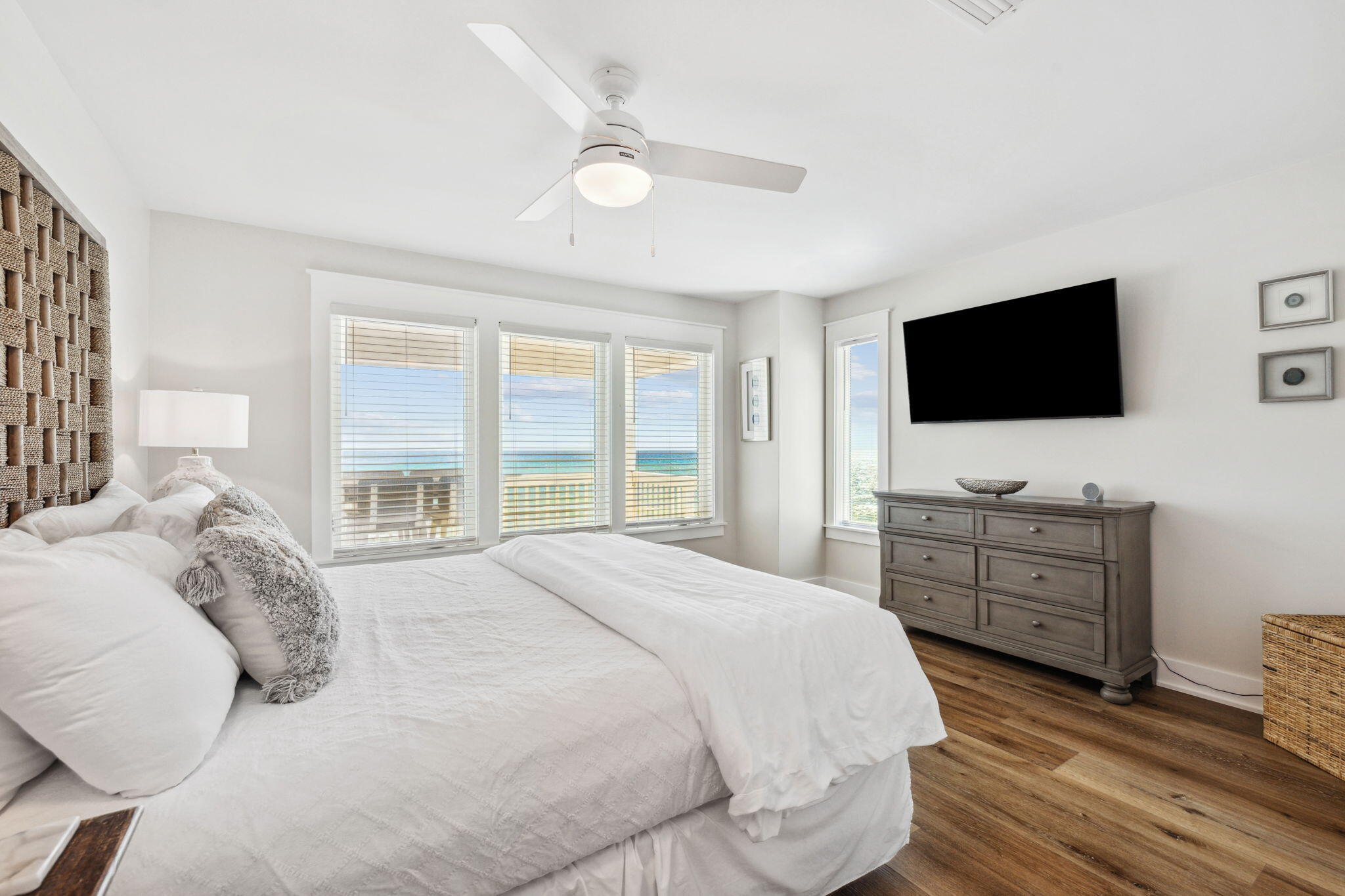 103 Fort Panic Road Santa Rosa Beach, FL 32459 - Photo 52 of 60 a bedroom with a bed and a flat screen tv