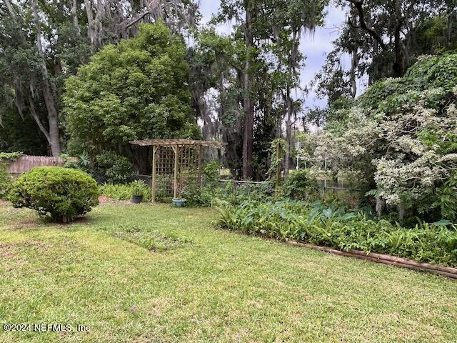 5984 Chevy Drive Jacksonville, FL 32216 - Photo 24 of 28 a backyard of a house with plants and large trees