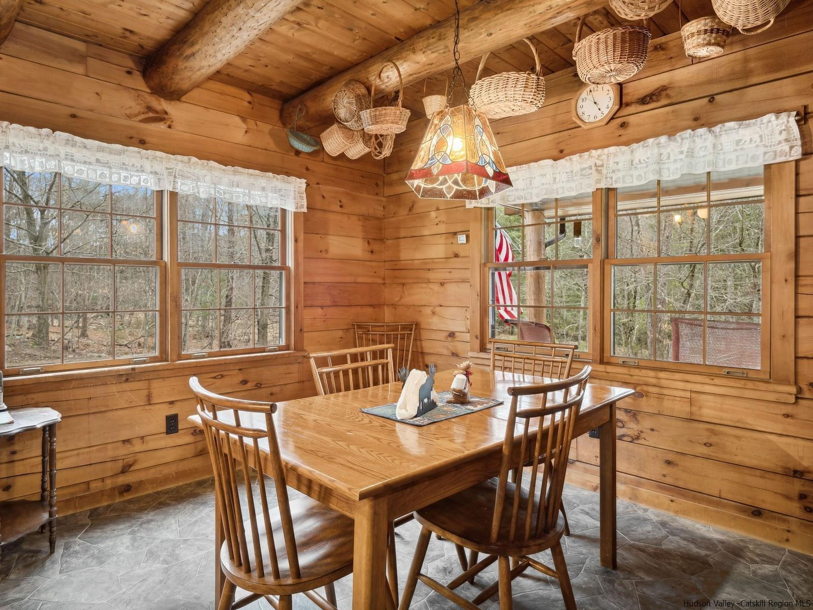 815 Peak Road Stone Ridge, NY 12484 - Photo 16 of 35 a view of a dining room with furniture window and outside view