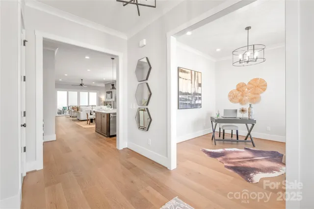 a view of a livingroom and a dining room