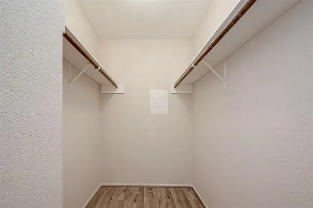 a view of small space with racks on the wall