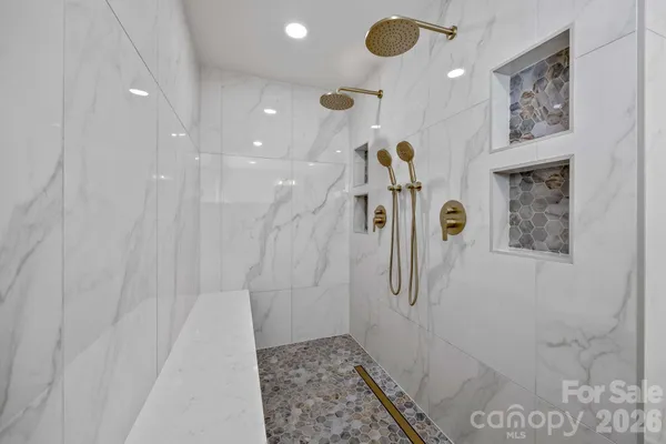 a bathroom with a shower