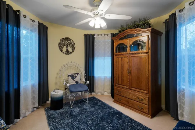 an outdoor space with furniture