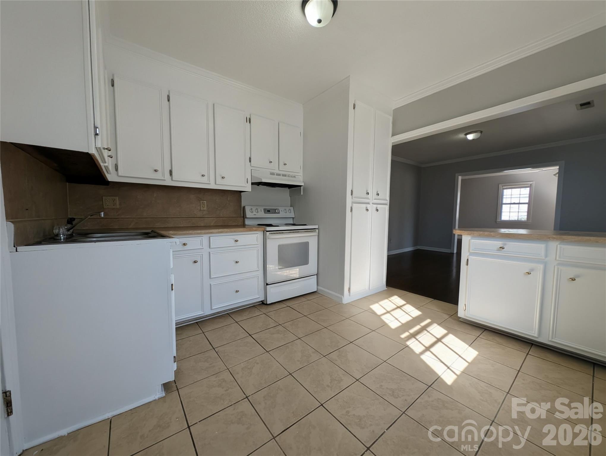 118 Brown Street Lake City, SC 29560 - Photo 5 of 12 a kitchen with granite countertop white cabinets and sink