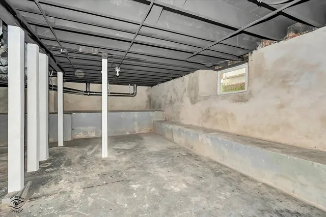 a view of a terrace with trees