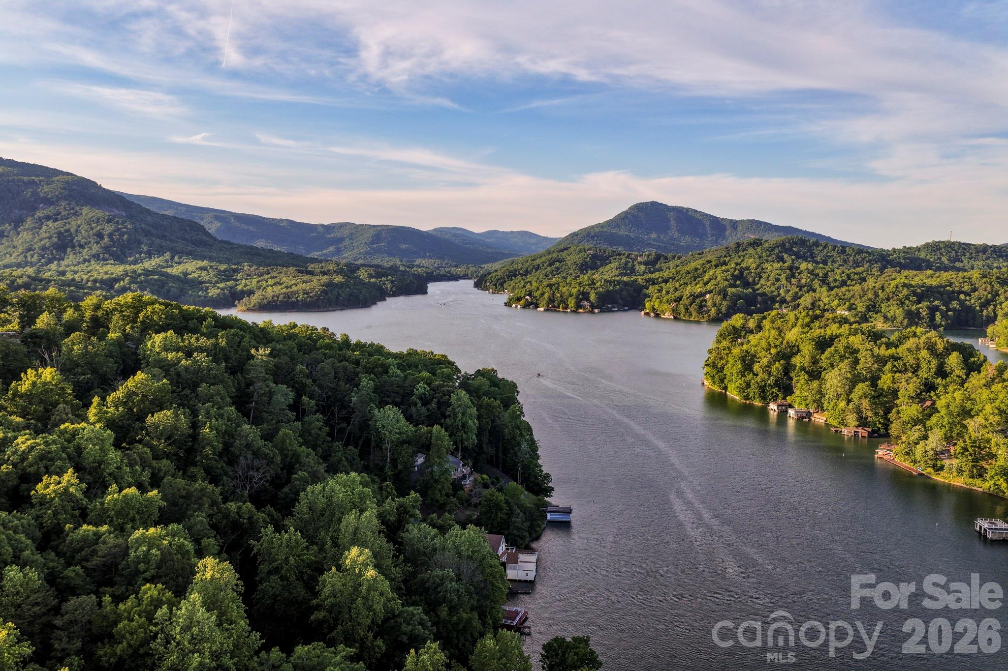 151 Garner Road Lake Lure, NC 28746 - Photo 48 of 48 a view of a lake with a mountain in the background