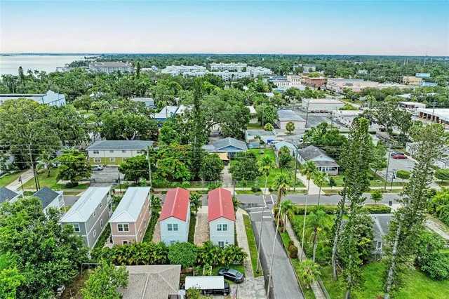 an aerial view of multiple house