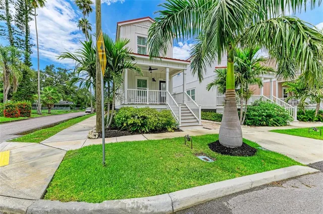 a house view with a garden space