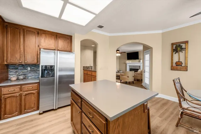 a view of a living room and entry way