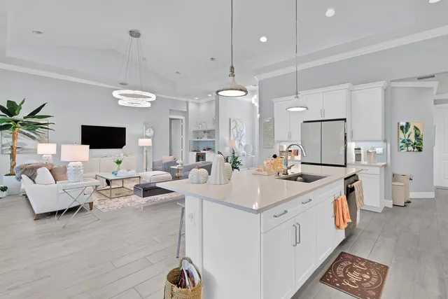 a view of living room with furniture and flat screen tv