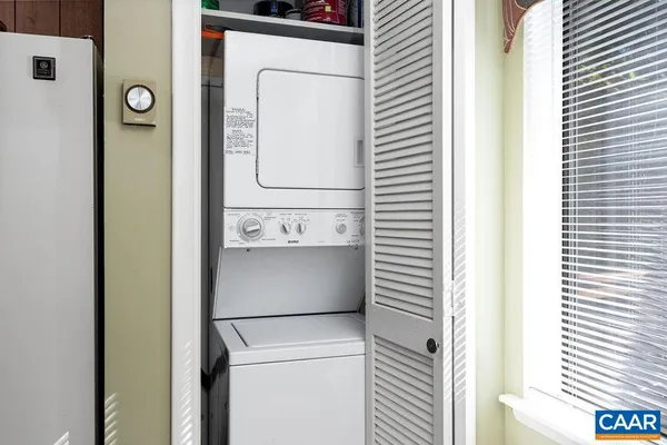 a utility room with a washer and dryer